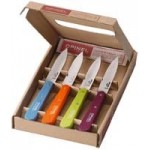 COLTELLI OPINEL CUCINA 112 4 PZ MANICO LEGNO COLORATO