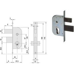 SERRATURA CISA INFILARE PER CANCELLI ART.42422.30