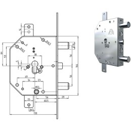 SERRATURE CR PER PORTE BLINDATE 2155PE/56