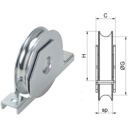 RUOTE SUPPORTO INTERNO GOLA TONDA COMBI ART.425 D.100